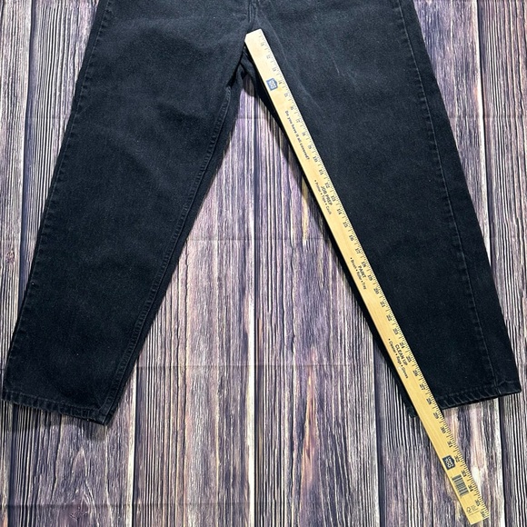 Women’s Vintage 90s Orange Label 961 Loose Fit Straight Left Black Denim Jeans - Picture 5 of 9